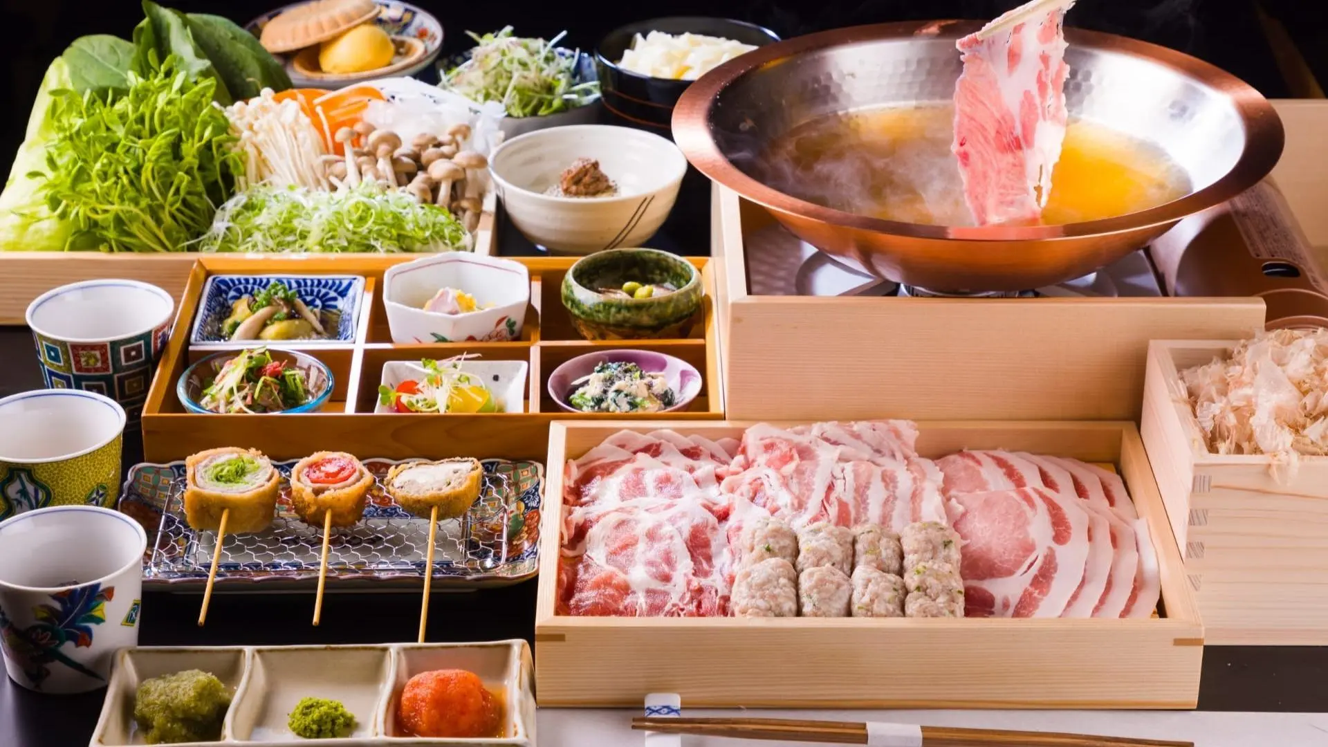 名古屋「知多家 本邸」の京丹波高原豚しゃぶしゃぶコース（2025）